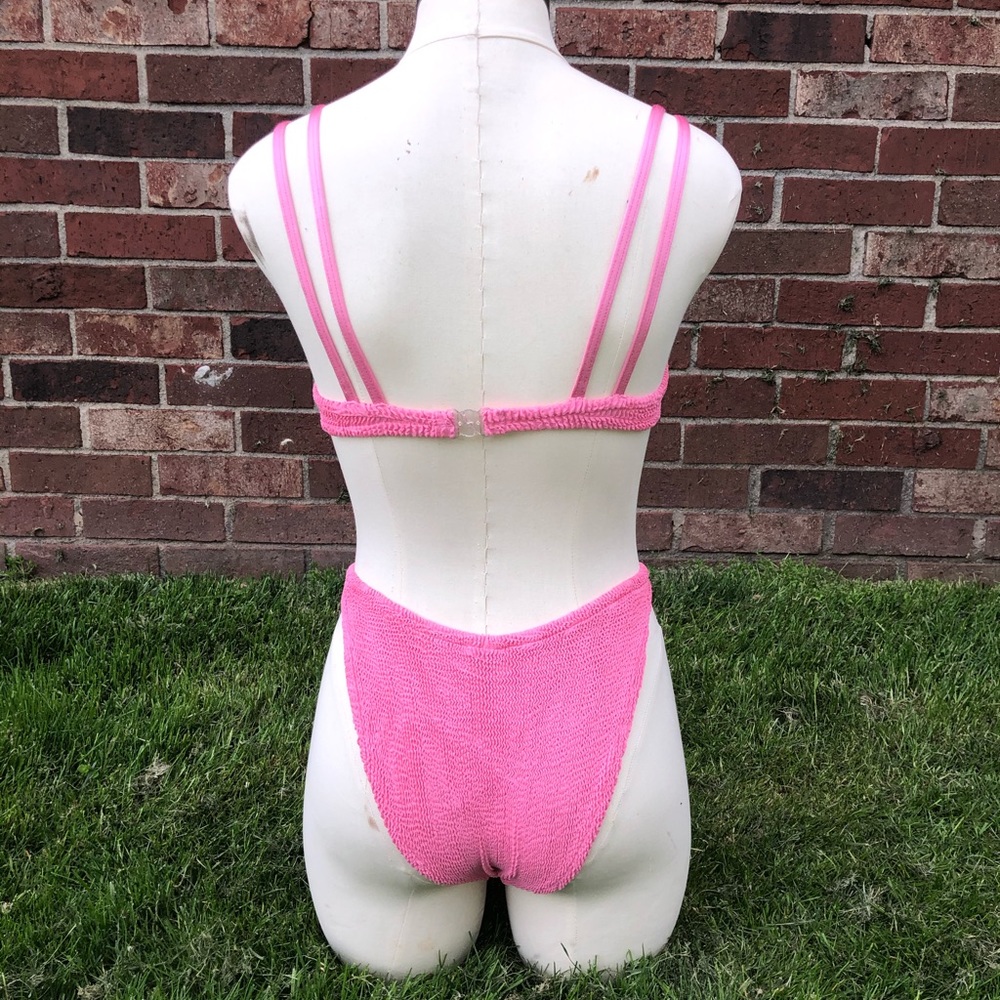 Vintage Hunza G Pink Bikini Swimsuit - Picture 2 of 3